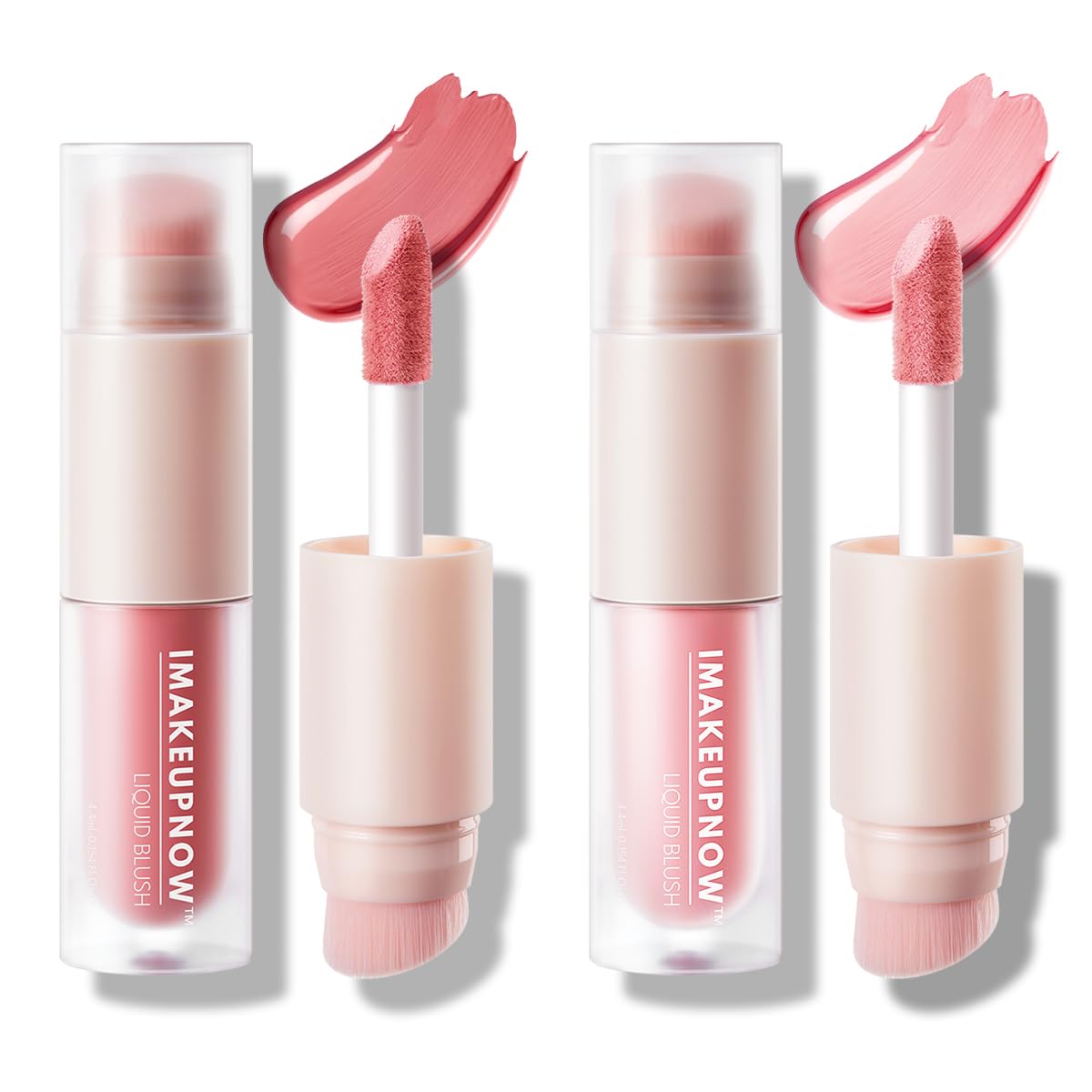 IMAKEUPNOW Liquid Cream Blush Stick Makeup for Cheeks | Build-in Brush - Application & Blending All in One #L001 + #L002