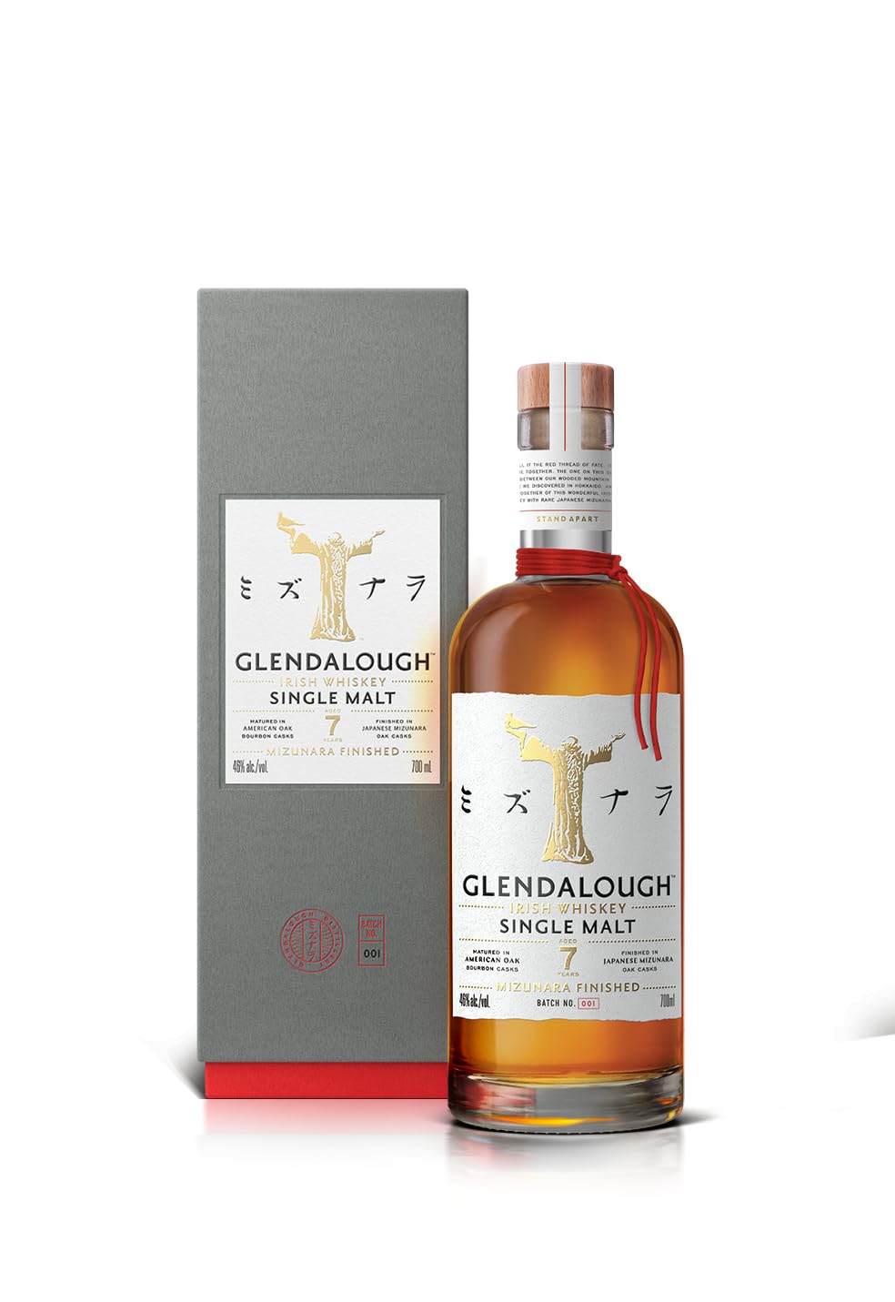 Glendalough 7 Years Old Mizunara Finished Irish Whiskey (1 x 0,7 l) – Geschenkbox, 46% Vol. – Premium Craft Whiskey aus Irland