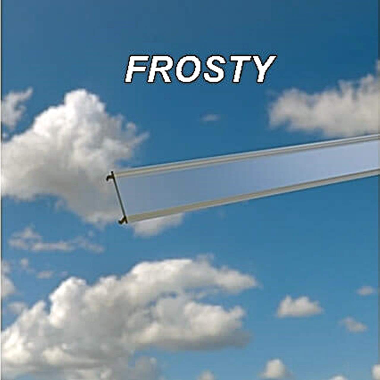 TMW Profiles Plastic LED Channel Cover Strip 11mm – Milky/Transparent/Frosty – Dust Shield, 2m (Frosty bar)