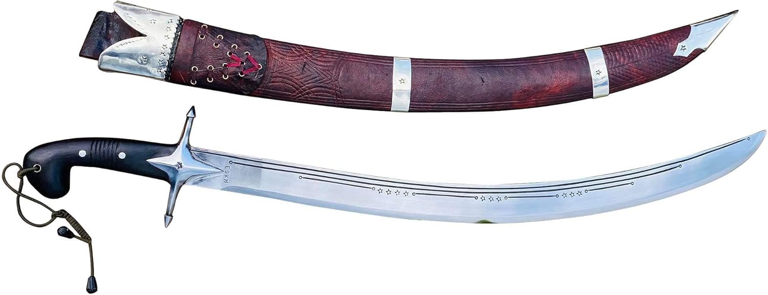 EGKH-25 Inches Traditional Nepal Rana talwar Sword-Large Viking Hand Forged Swords Knife-Battle Ready Carbon Steel Fully Functional-Handmade Nepali Sword-Quality Knife-Ready to Use