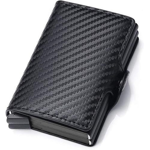 YWHBK Card Holder, Men Credit Card Holder, Slim Card Case Front Pocket Anti-theft-RFID Auto Pop up Travel Thin Wallets for Men