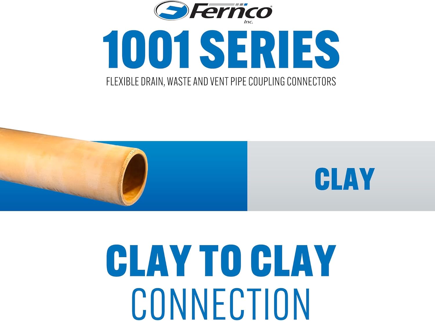 Fernco 1001 Series coupling for clay to clay connections