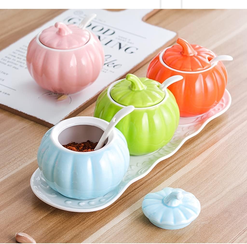 Pots à Épices Assaisonnement Box Set Ensemble De Bouteilles D'assaisonnement En Céramique Avec Plateau, Coffret D'assaisonnement, Combinaison De Pot D'assaisonnement Pour La Maison, Cuisine Pots à Sel