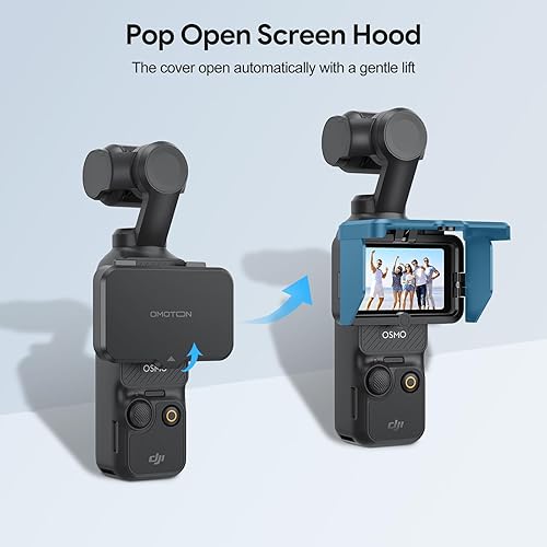 Miniatura 4 de OMOTON Protector de pantalla para DJI Osmo Pocket 3 + cubierta de parasol de pantalla autoemergente, plegable, antirreflejos y kit de accesorios