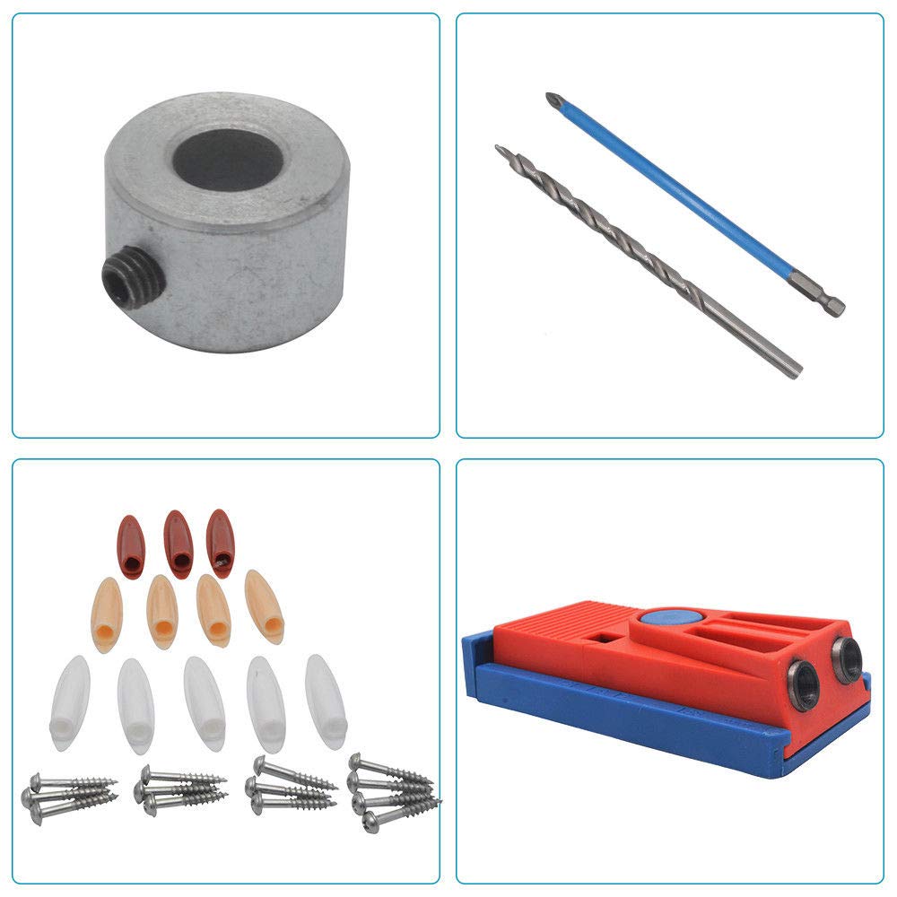 Poche Trou Jig Maso Lot De 24 Mini Poche Trou Perceuse Jig Cheville Avec 9 Mm Step Perçage Bit Travail Du Bois Outil Kit Pour Outils De Travail Du