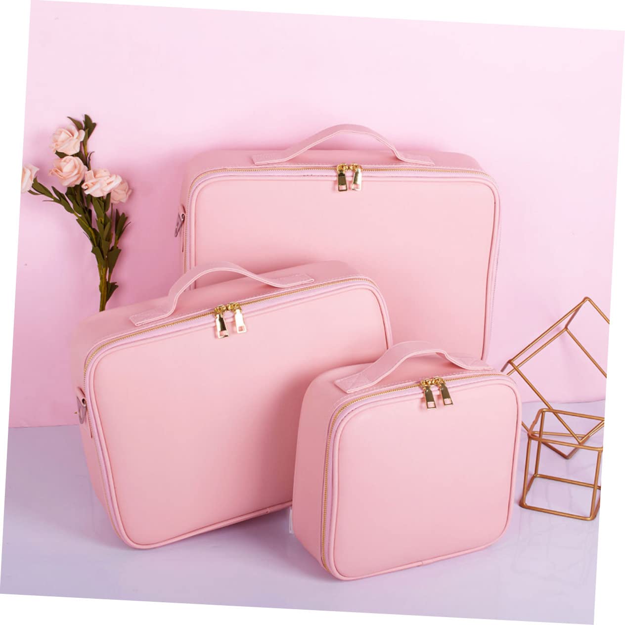 LIFKOME Organiseur De Trousse De Maquillage Taille Moyenne Trousse De Toilette pour Rangement De Cosmétiques Sac De Voyage Portable Imperméable