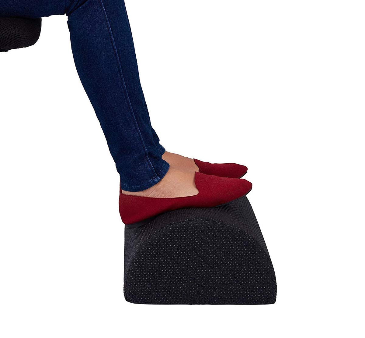 Poggiapiedi Ergonomico In Memory Foam 43x28x10 Cm – Supporto Ortopedico Per Postura E Circolazione, Base Antiscivolo E Fodera Lavabile Per Ufficio E Casa