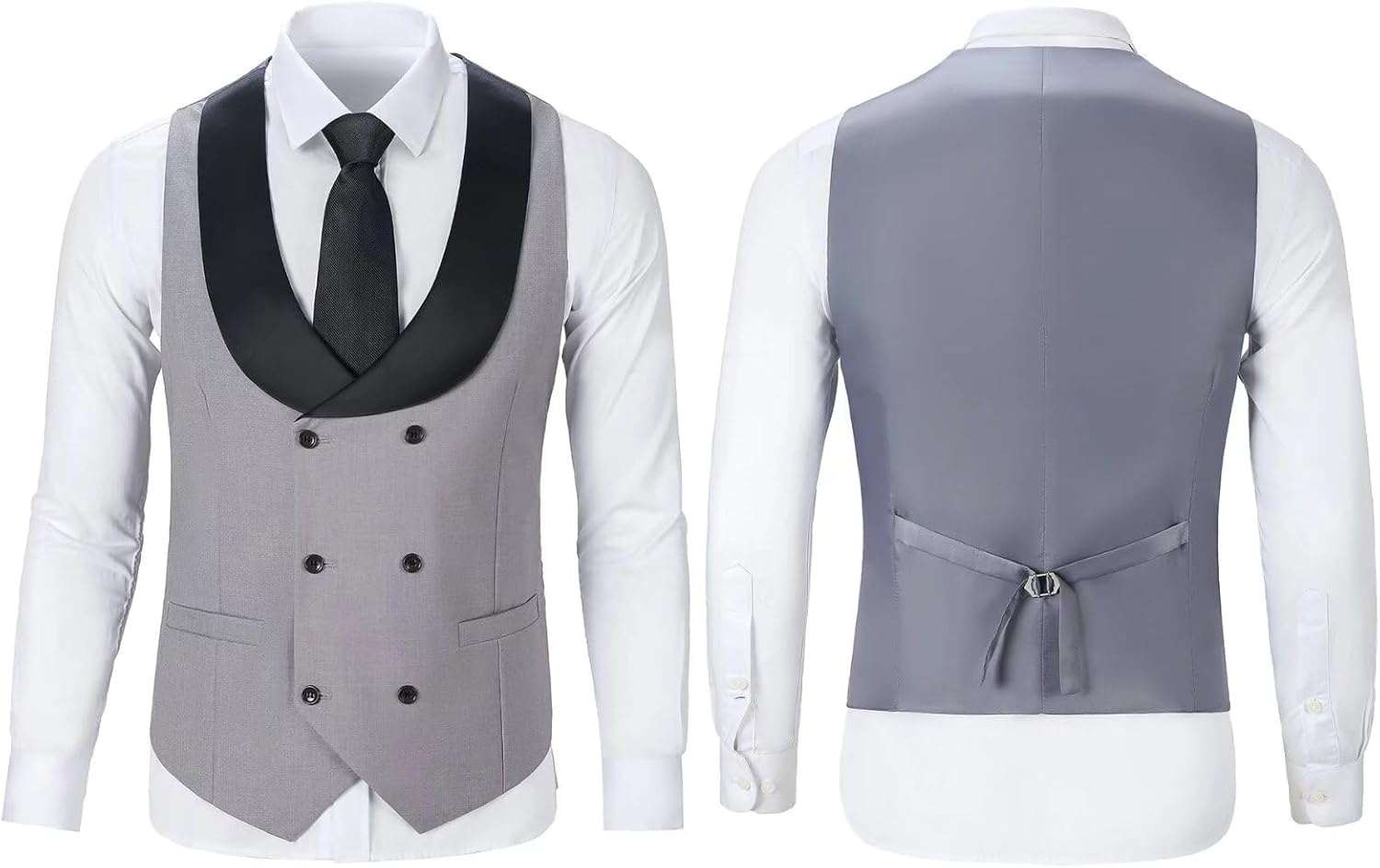 Suits for Men Slim Fit 3 Piece Mens Suit Shawl Lapel Jacket Vest Pants Formal Wedding Prom Men's Tuxedo Suit Set - Image 5