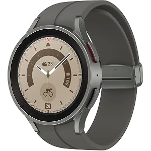 Samsung Galaxy Watch 5 Pro 45mm Smartwatch with GPS LTE Sleep Coaching and Fast Charger - Renewed