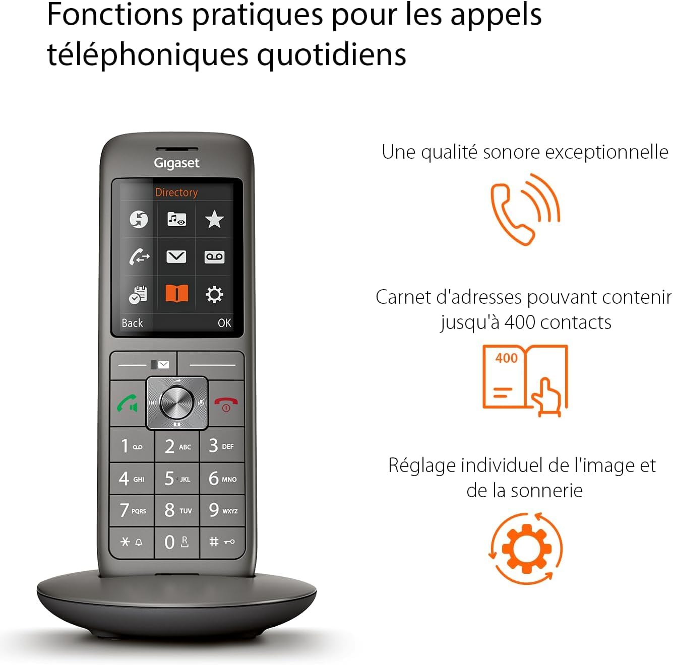 Gigaset CL660HX - Téléphone fixe sans fil - combiné supplémentaire - Gris Anthracite