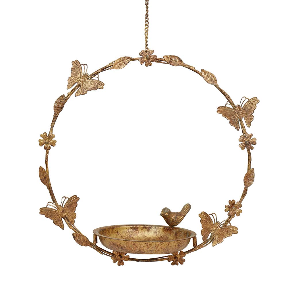 Round Bird Feeder Dish Butterfly Hanging Spring Summer Gardening Gift