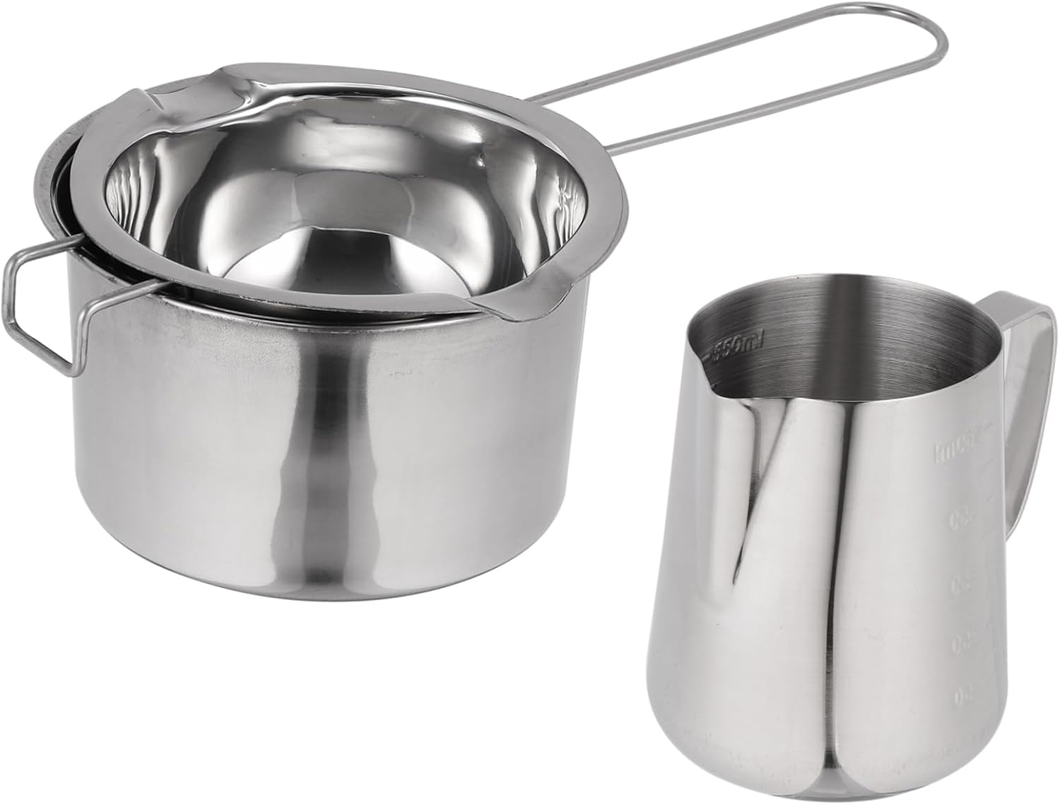 LIFKOME 1set Stainless Steel Butter Melting Pot Practical Cook Tool for Melting Cheese and Butter for Home Kitchen and Picnics Capacity Measurement Markings