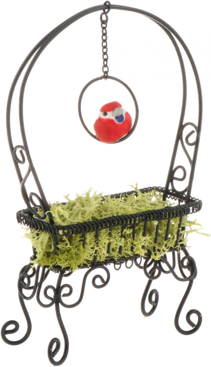 DuskHaven Elegant Metal Flower Rack for Miniature Gardens, Black