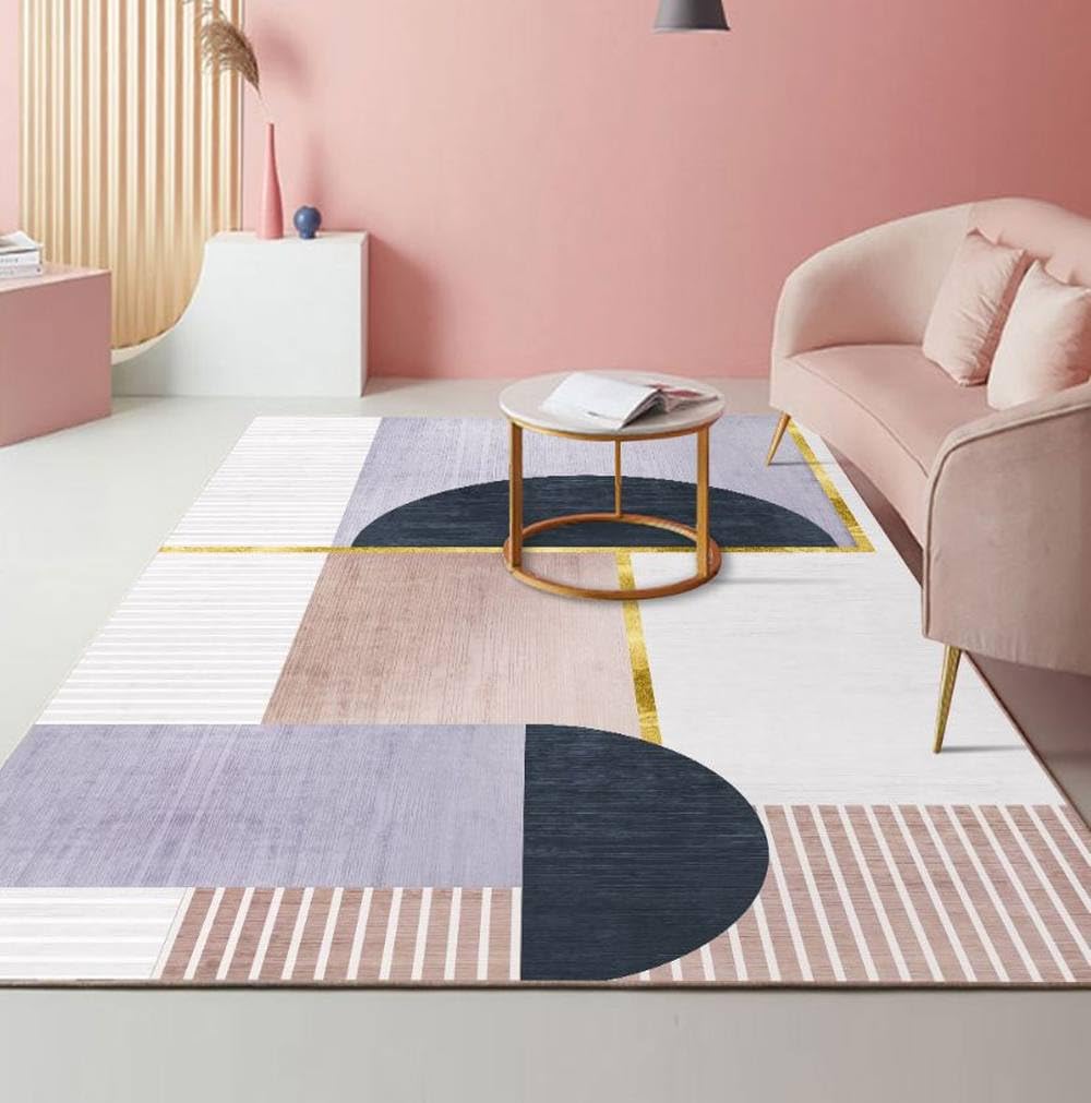 Tapis de salon rose en flanelle douce pour sublimer l'ambiance de votre chambre coucher