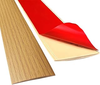 Pano Self-Adhesive Floor Transition Strip, Brown Wood Grain Laminate Threshold Cover, 1.57in x 6.6ft Vinyl Trim for Seamless Floor Gaps