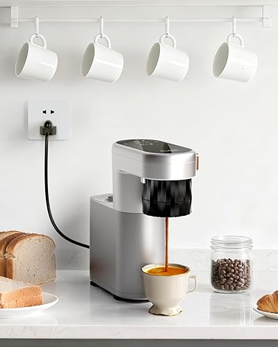 Miniatura 8 de Cafetera eléctrica portátil, cafetera espresso de viaje de 20 bares con café molido, recargable, calentamiento instantáneo, tanque de agua de 6.1