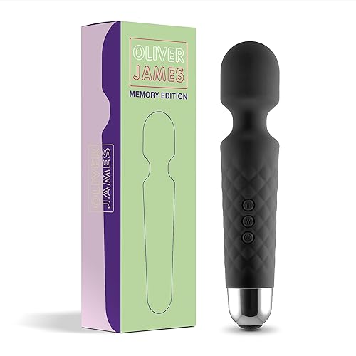 Vibrator für Frauen - Leises und Starkes Massagegerät + Akku - Sexspielzeug mit 20 Vibrationsmuster und 8 Geschwindigkeitsstufen - Kabelloser Dildo für Klitoris, G Spot, Oliver James (Schwarz Memory)