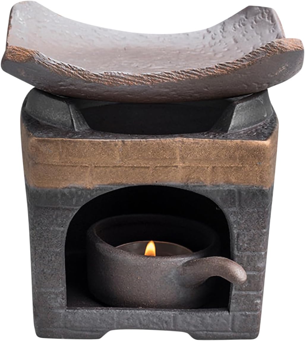 LIFKOME Retro Style Decor Ceramic Tea Warmer Teapot Stand Tea Stove Holder Accessory