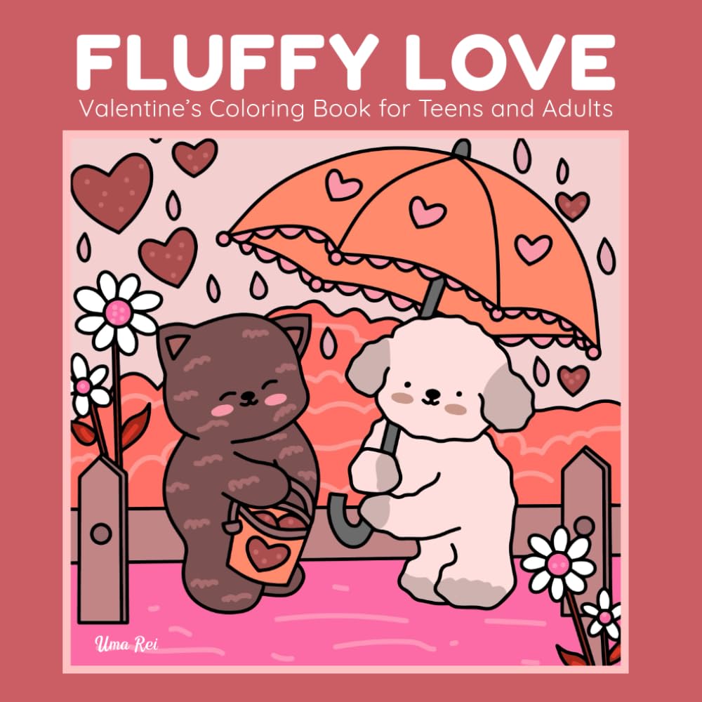 Fluffy Love: Valentine's Coloring Book for Teens and Adults