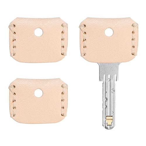 Leather Key Covers Caps - Key Toppers Identifiers Head Sleeves
