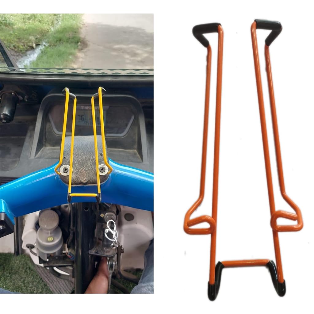 Red Champion Heavy-Duty Auto Rickshaw Mobile Holder | Vibration-Free Metal Stand with Side Grip | Universal Mobile Mount for All Smartphones | Easy Screw Fix Installation-image-24