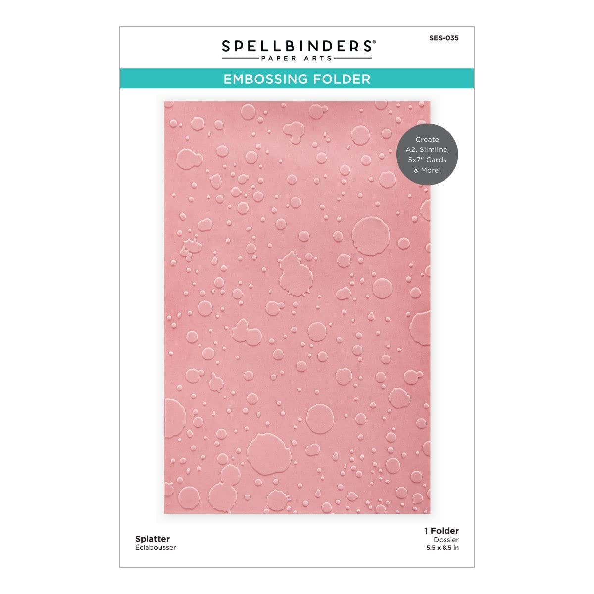SpellbindersSplatter Celebrate You Collection Embossing Folder, Semi-Opaque White