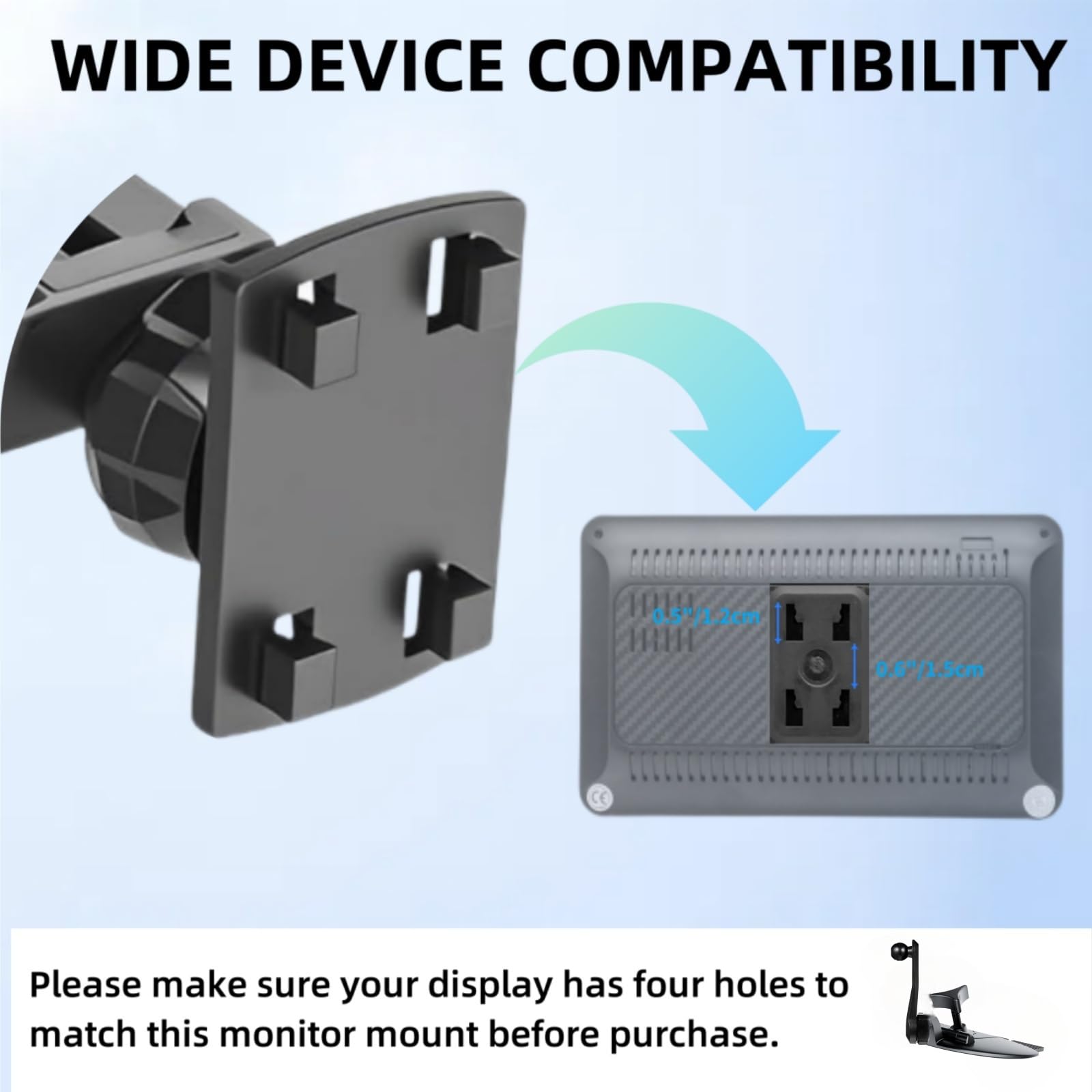 Support pour Lecteur CD pour Écran CarPlay Bras Ajustable Compatible avec Les Moniteurs Embarqués Support CD Slot CarPlay