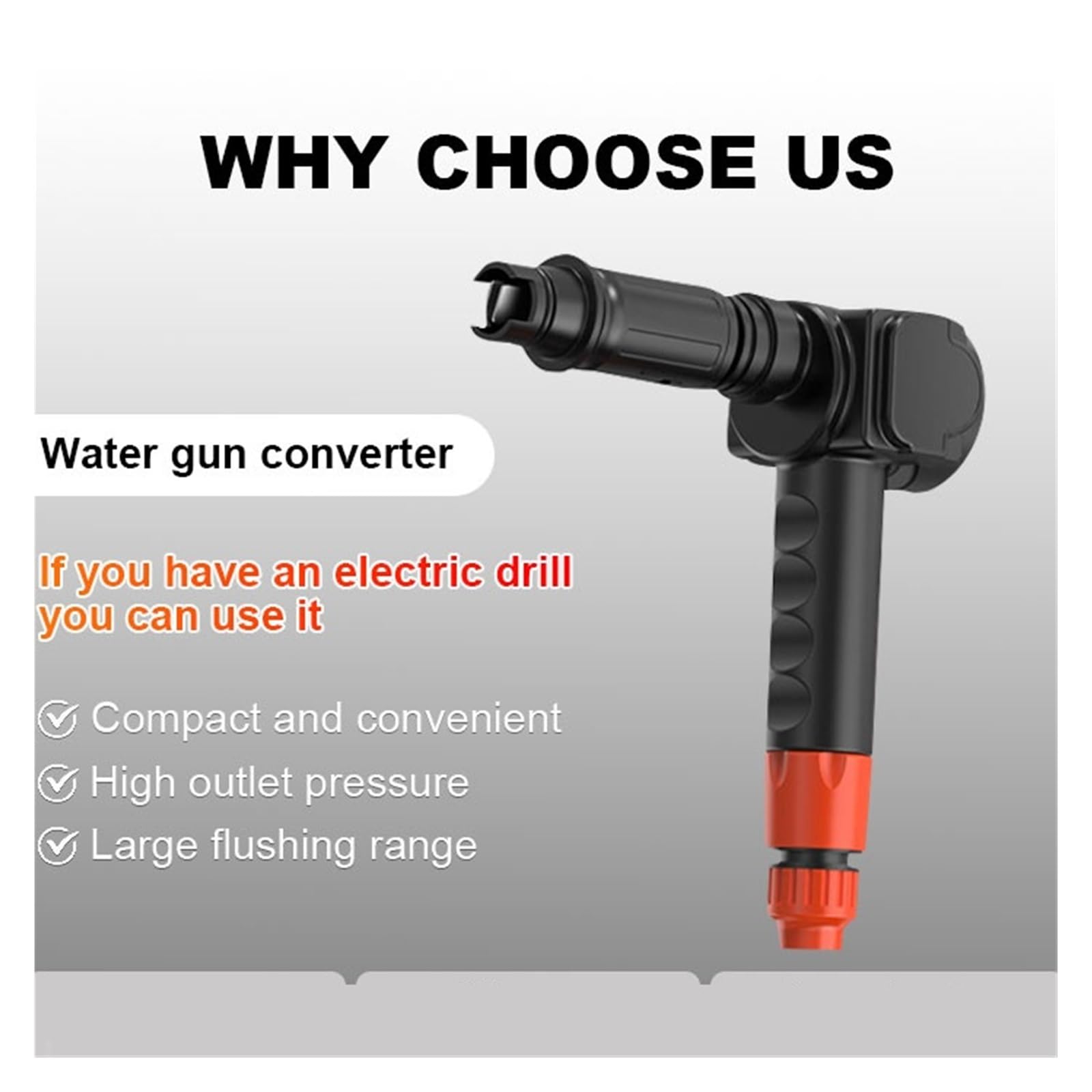 Adaptador De Pistola Agua For Taladro Eléctrico Limpieza del Hogar + Alta Presión For Lavado Coches, Tubería A Prueba Explosiones 5M Potente Chorro A PresióN