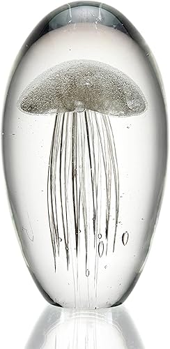 SPI Home 58005 Medusa dorada que brilla en la oscuridad, 6.5 x 3.5 pulgadas, decoración artística de cristal