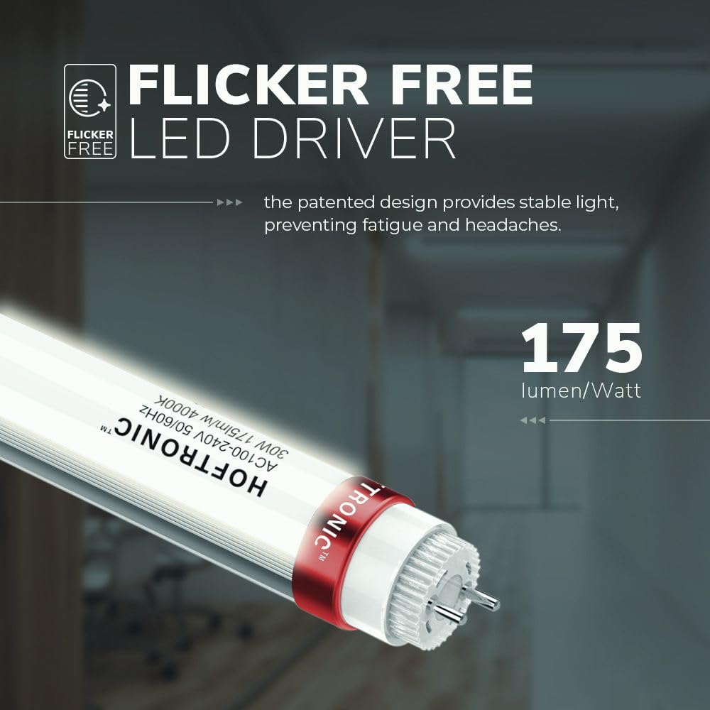 HOFTRONIC - Tubo LED T8 G13 150 cm - 30W 5250 Lumen (175lm/W) - 4000 K luce bianca neutra - Reempleza 840 - Senza Sfarfallio - Tube Fluorescent - Tube Neon - LED starter fornito