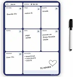 Imã De Geladeira Porta Recados Anotações Planner Com Caneta