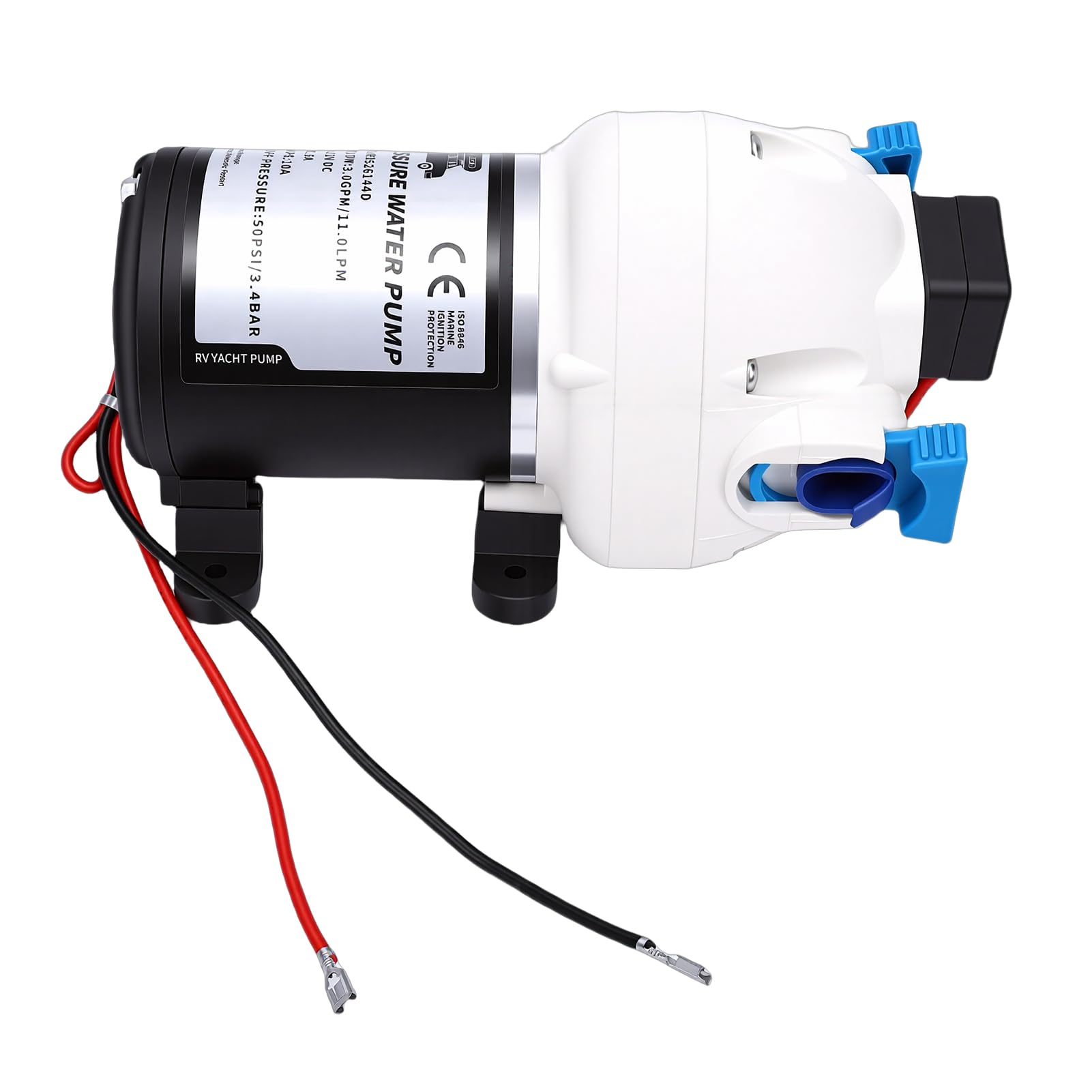 Alomejor Bomba de Agua para RV de 3 GPM, Bomba de Agua Autocebante de Metal, 12 V, 50 PSI, con Apagado Automático, bajo Nivel de Ruido para RV, Barco, Remolque, de para Yates Marinos