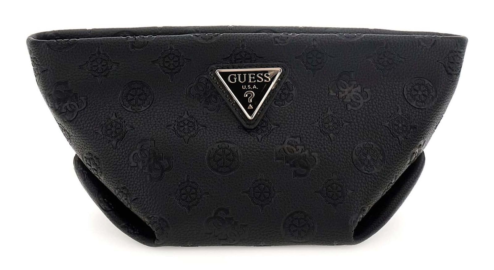 GUESS Kulturbeutel Helina Top Zip Cosmetic Bag Black Logo schwarz