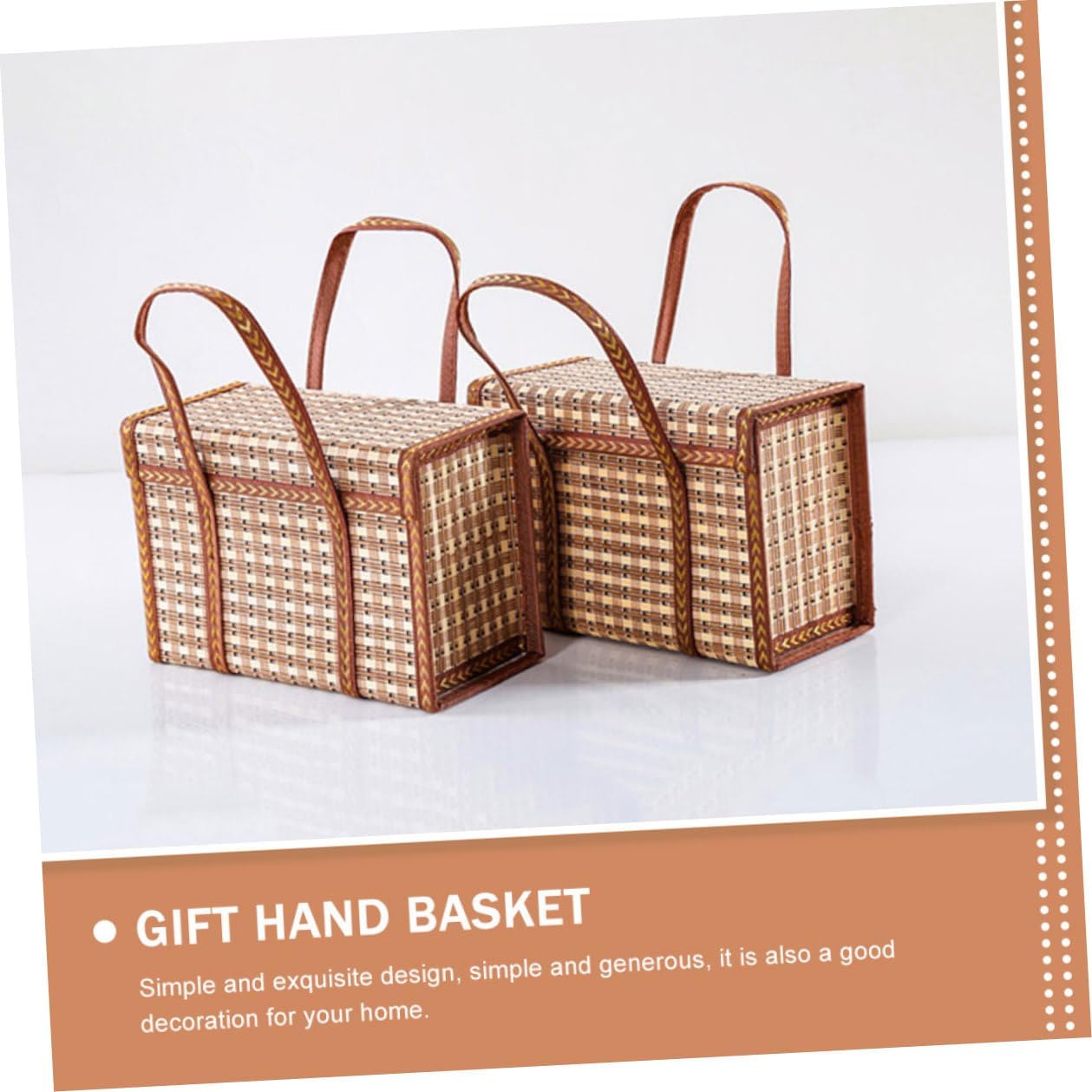 Bamboo Woven Fruits Storage Basket for Moon Cakes, Hairy Crabs Xmas image 3