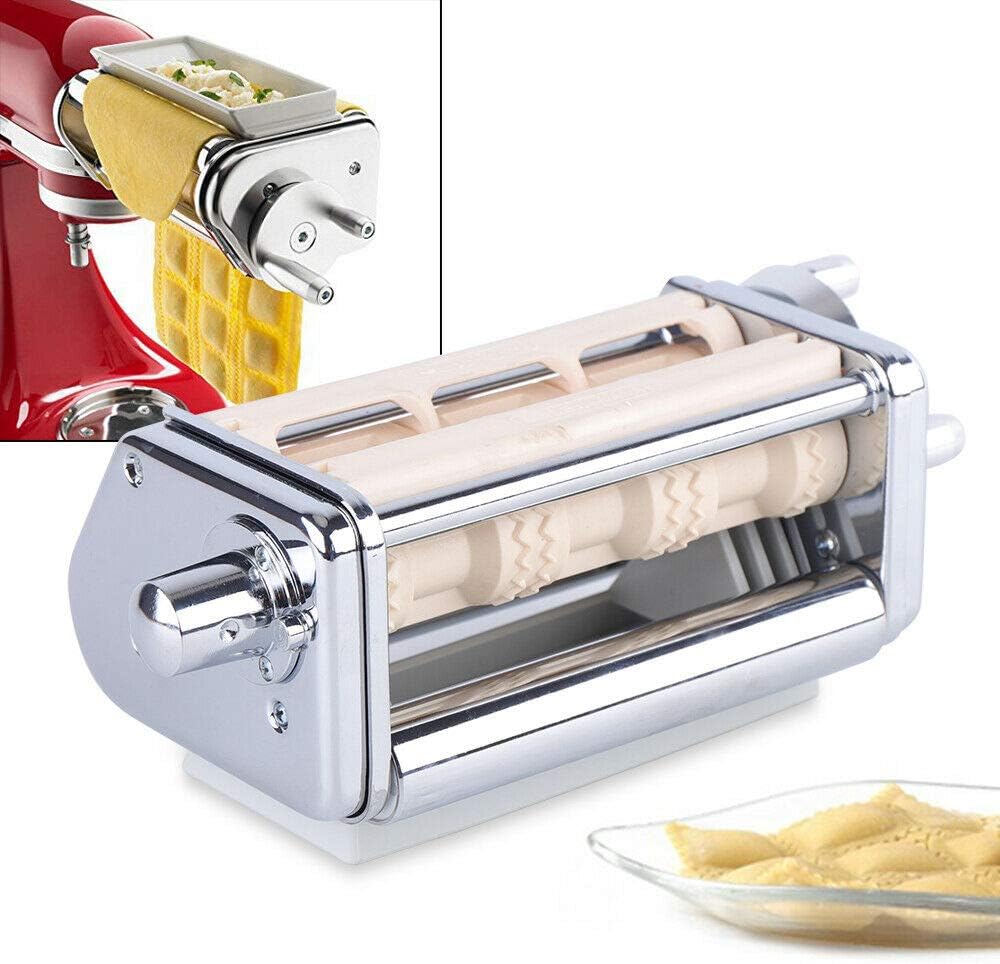 PanDair Ravioli Maker & Pasta Maker Attachment for Kitchen Stand Mixer Handheld Manual Cutter Stainless Steel Body USA Stock