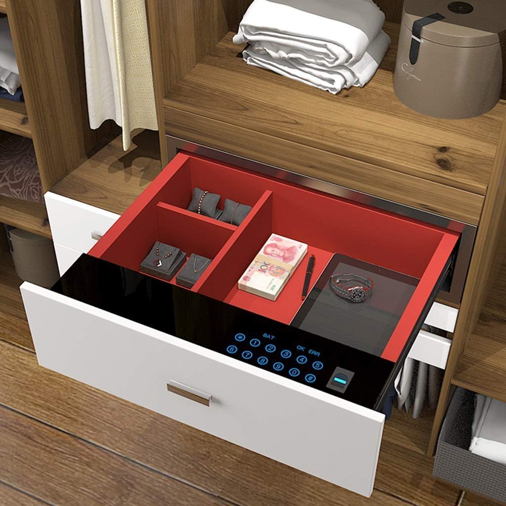 RLKHXBS Safe,Home Safe, Home Safe into The Wardrobe into The Wall Touch Screen Anti- Theft Smart Fingerprint Password Drawer Wardrobe (Size: 48 40 15cm)