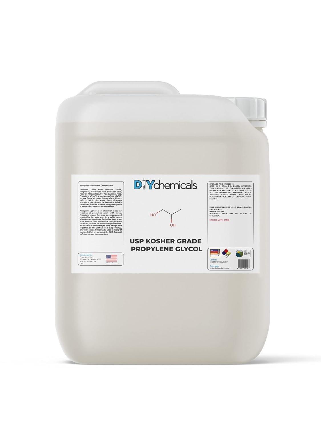 DIYChemicals Propylene Glycol - Chemical Solvent - 1 Pint