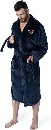 Vista 2 de NFL - Bata de baño unisex de seda para adultos, ropa de descanso con licencia oficial, poliéster de felpa suave