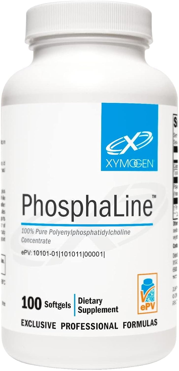 XYMOGEN PhosphaLine - Polyenylphosphatidylcholine Supplement for Liver & Cardiovascular Health Support* - Phosphatidylcholine - Gluten-Free - 100 Softgels