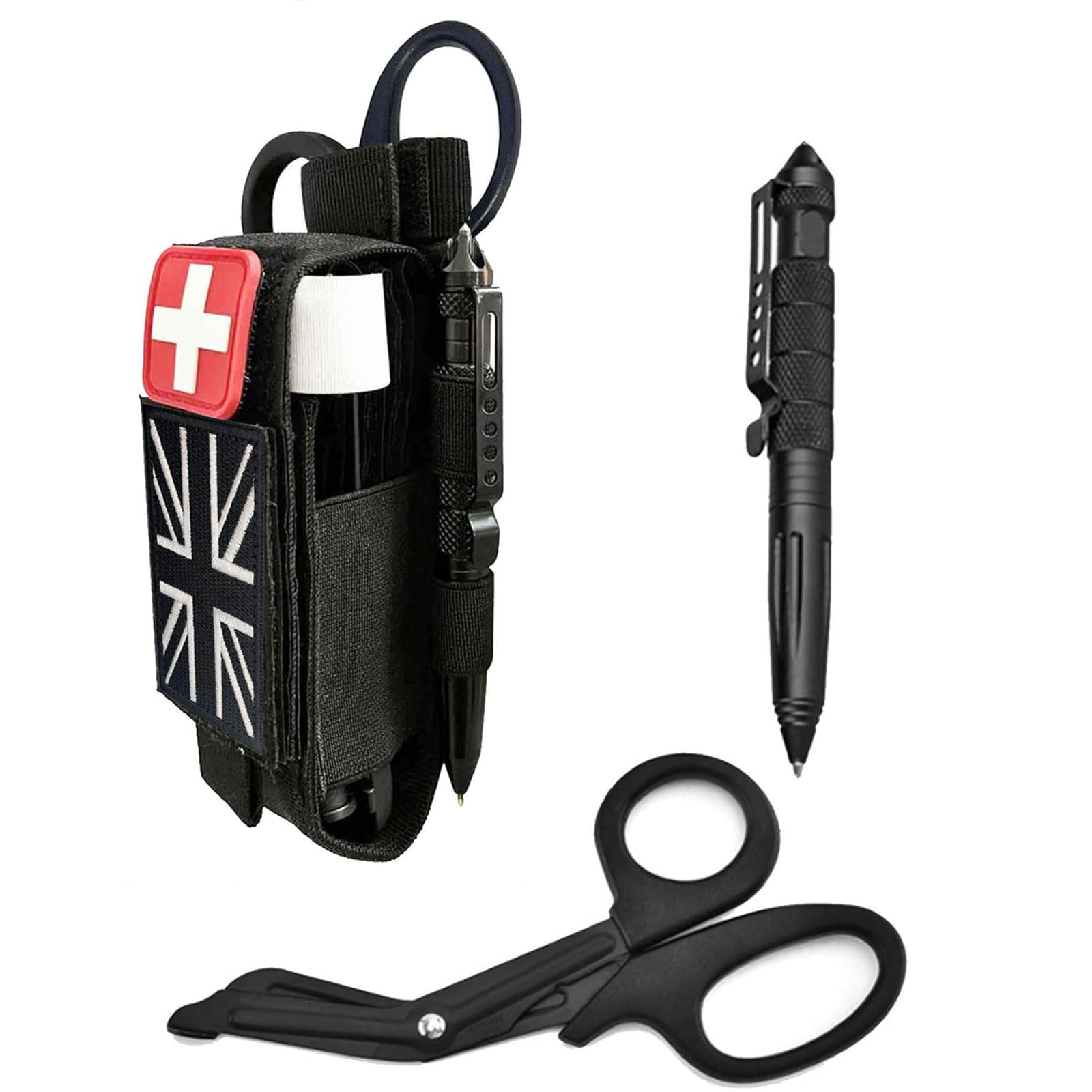 Upgrade 1000D Laser Cut Molle Tourniquet Pouch Holder, Tactical Tq & Trauma Medical Shear Pouches