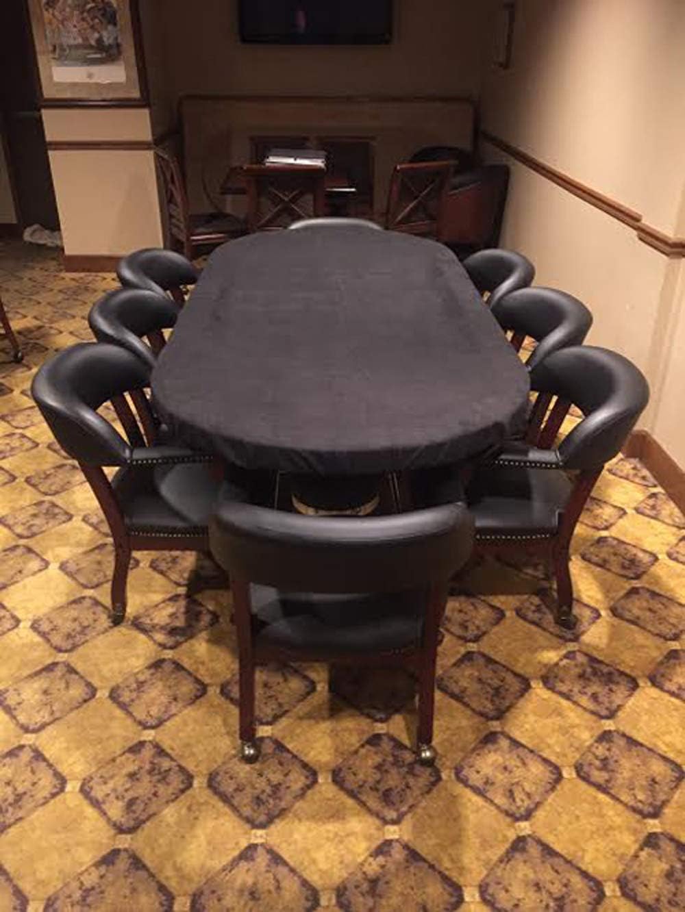 Felt Poker Table Cover for Square, Rectangle Table (Oval Size Option Available) or Card Table - Patio Table Cover (Black, 80 * 50 inch Rectangle)