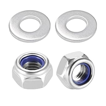 Hex Lock Nuts Nylon Lock Nuts 304 Stainless Steel Nylon Insert M6 1mm 10pcs