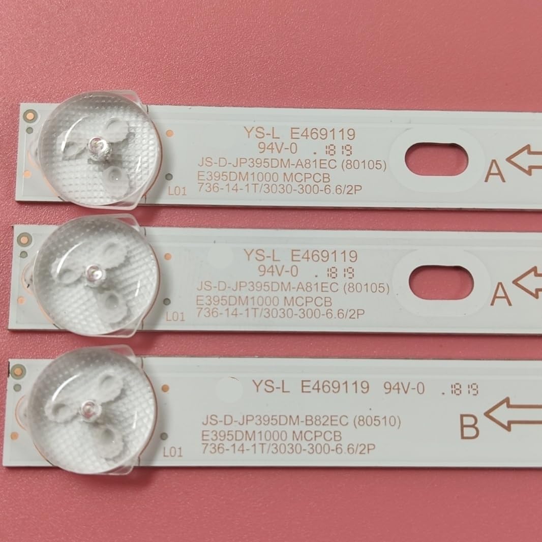 Compatible with 3 Backlight Strips 40KF520 D40-M30 40BF400 JS-D-JP395DM-A81EC JS-D-JP395DM-B82EC E395DM1000 MCPCB Replaceable