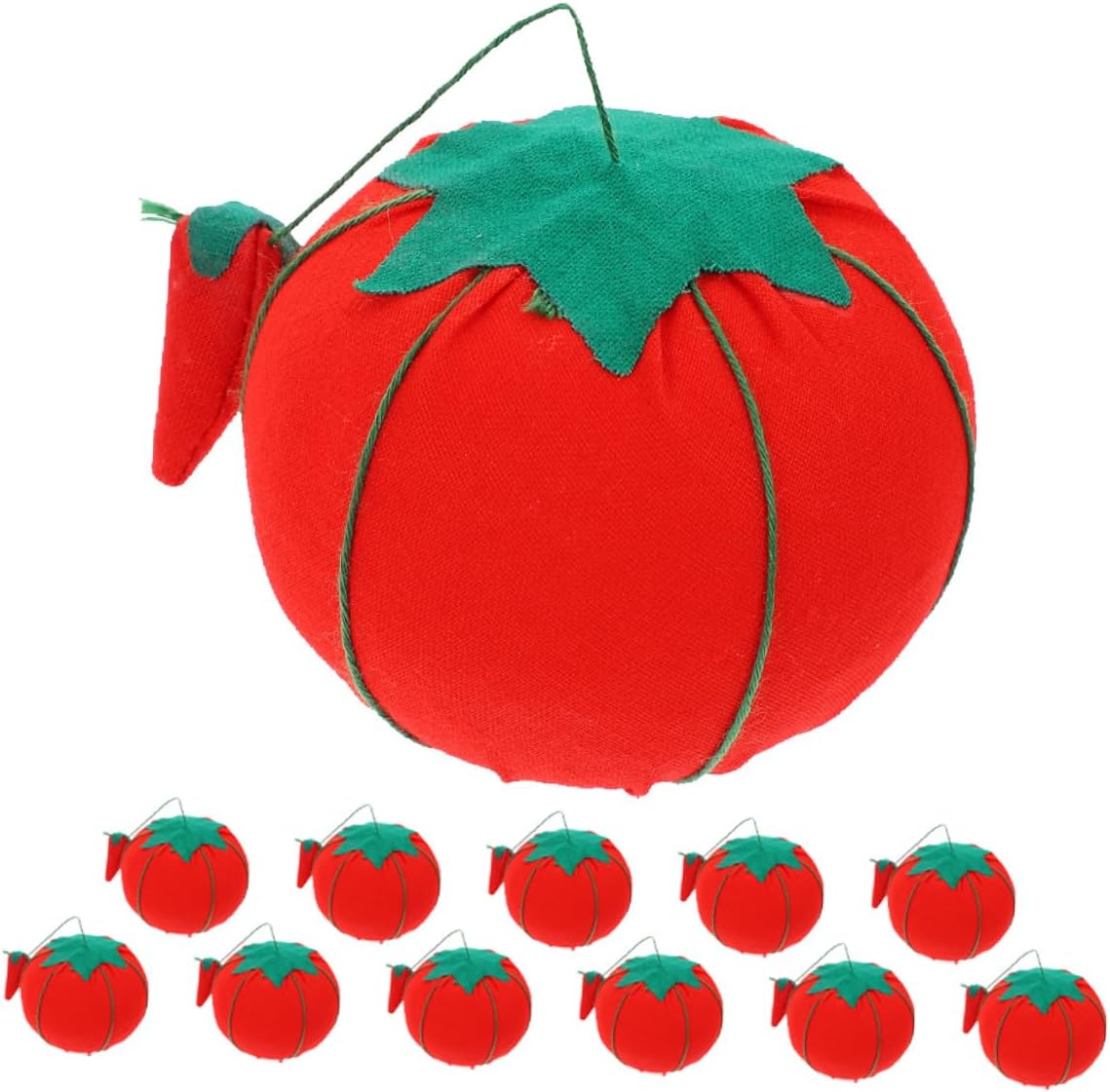 CORHAD 12pcs Red Vegetable-Shaped Pin Cushion Needle Organizer Round Sewing Pincushions for Household DIY Embroidery Craft Supplies