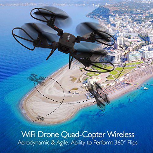 Serenelife Slrd18 Wifi Fpv Foldable Drone With Hd Camera And Live Video. Headless Mode Quadcopter, Altitude Hold, 1-Key Takeoff/Landing, Custom Route Mode, 13 Min Long Flight Time #TOP1