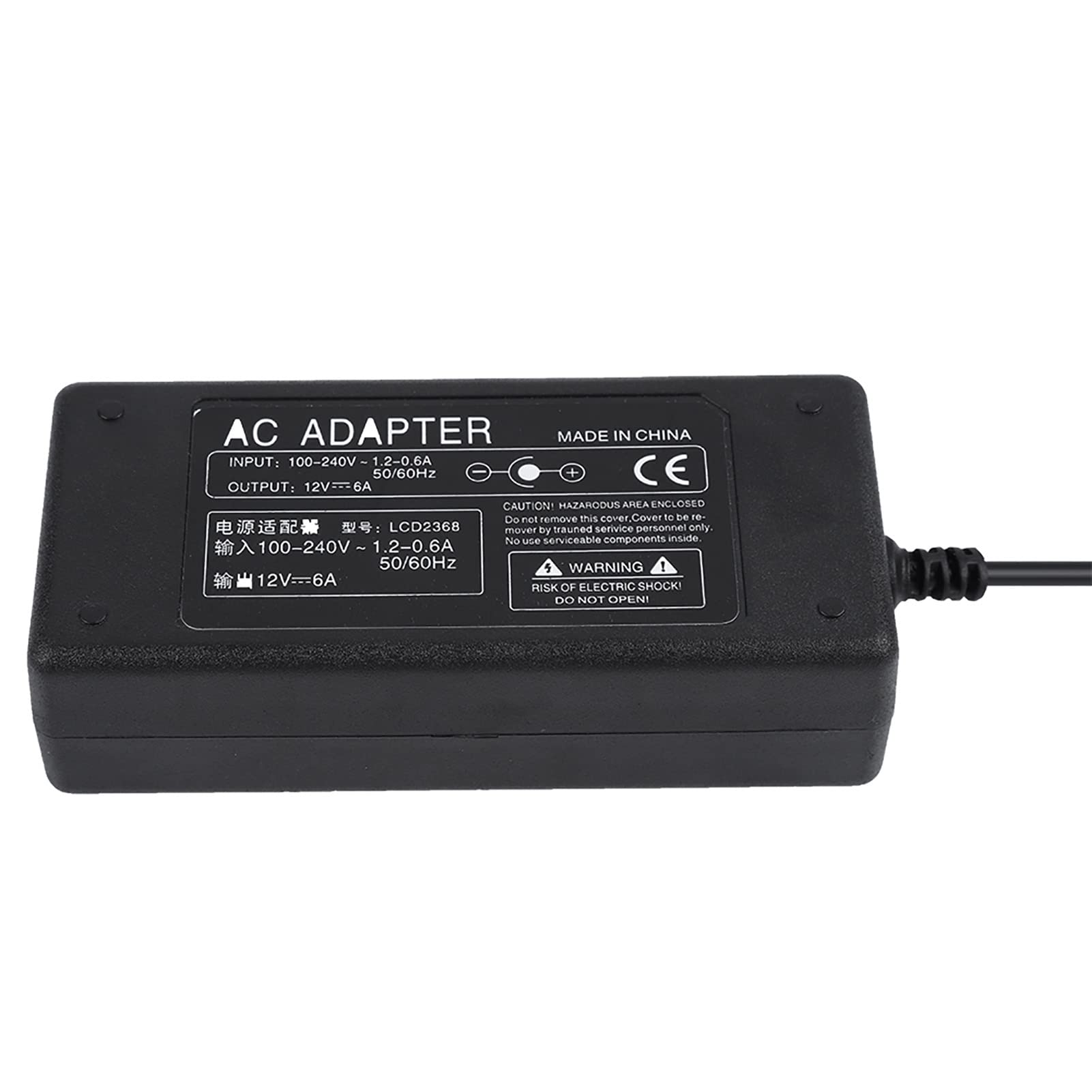 Yctze Adaptateur Secteur 12V 6A 72W 12V6A 5.5 * 2.5mm Adaptateur Secteur Interférence avec Protections Multiples Alimentation Accessoires d'alimentation électronique