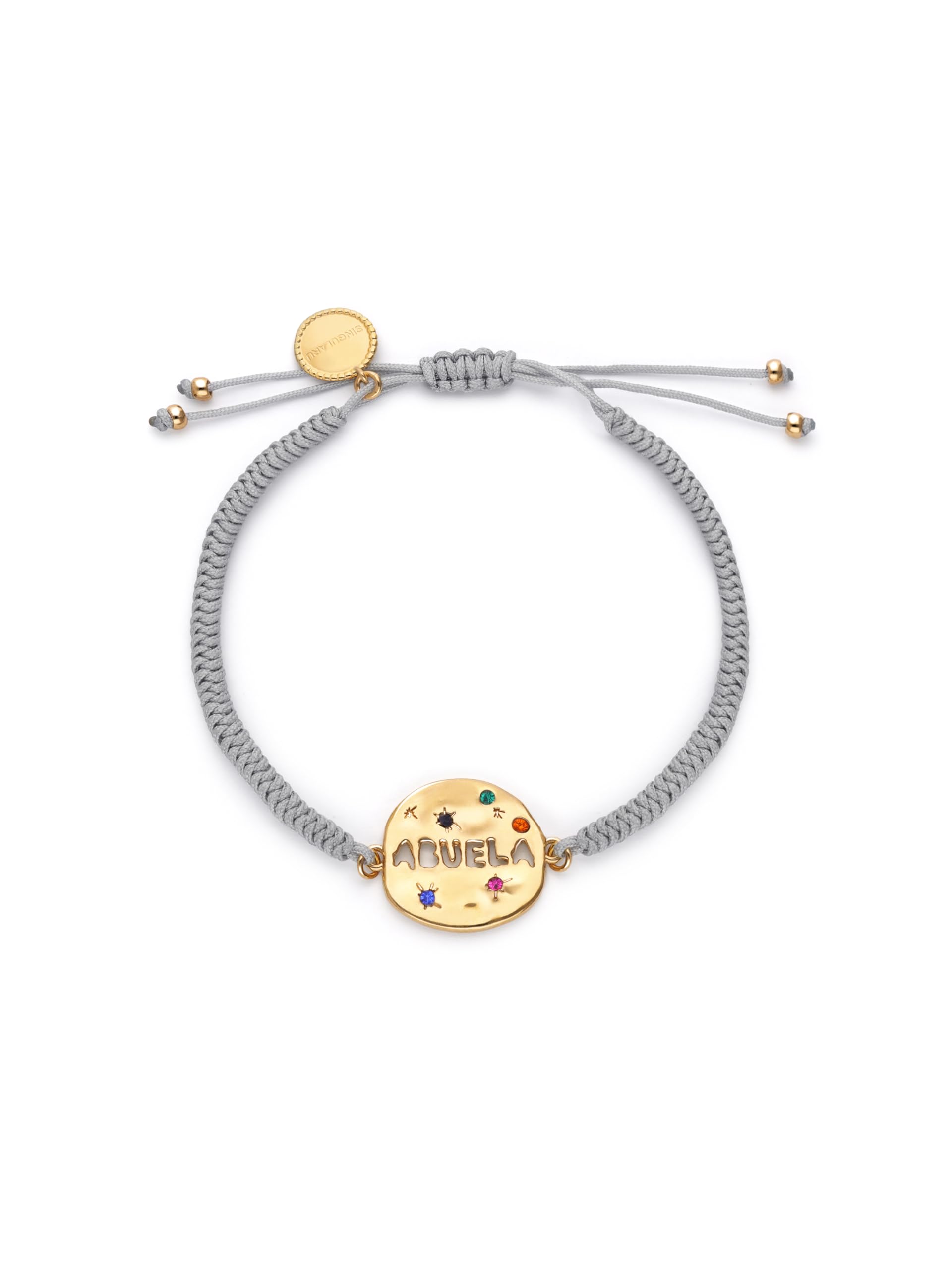 SINGULARU - Pulsera Abuela Colors. Latón con Baño en Rodio o Baño en Oro de 18 Kt, y Cordón. Joyas Para Mujer. — view 5