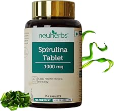 Neuherbs Spirulina 1000mg Per Serving - 120 Tablets | Boost Energy, Immunity & Metabolism | Supports Weight Management | 100% Pure & Natural