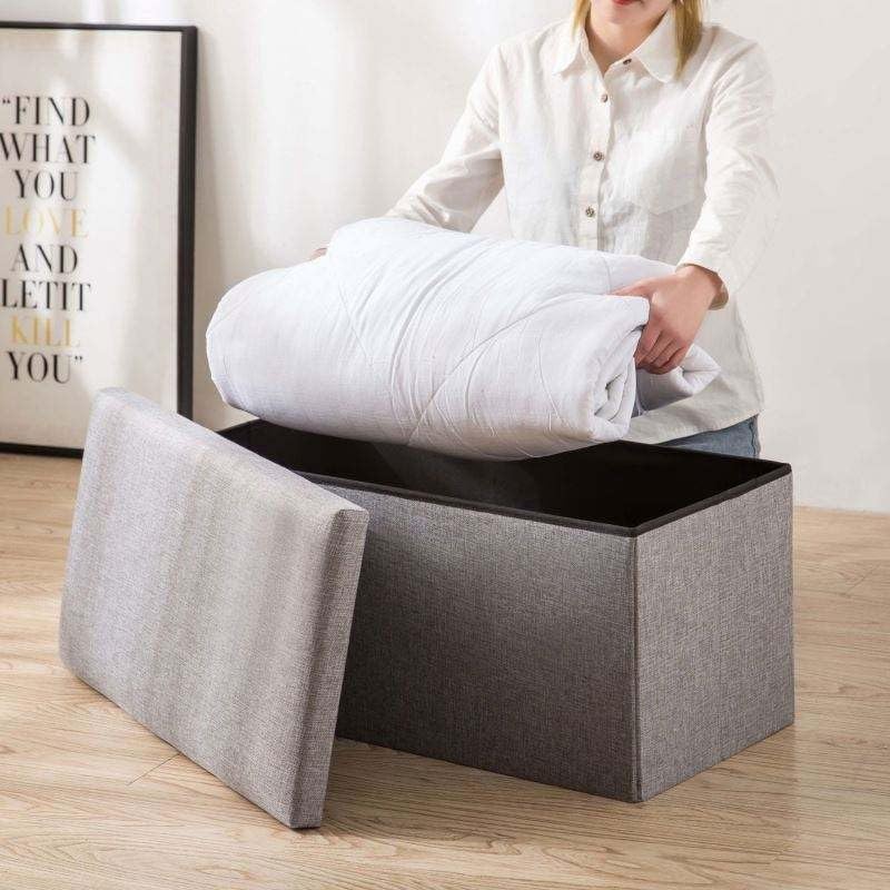 Tabouret d'extrémité de lit et coffre de rangement de salon 60cm