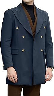 Mens Winter Jacket Trench Coats for Men Long Jackets Warm Peacoat Men's Double Breasted Overcoat